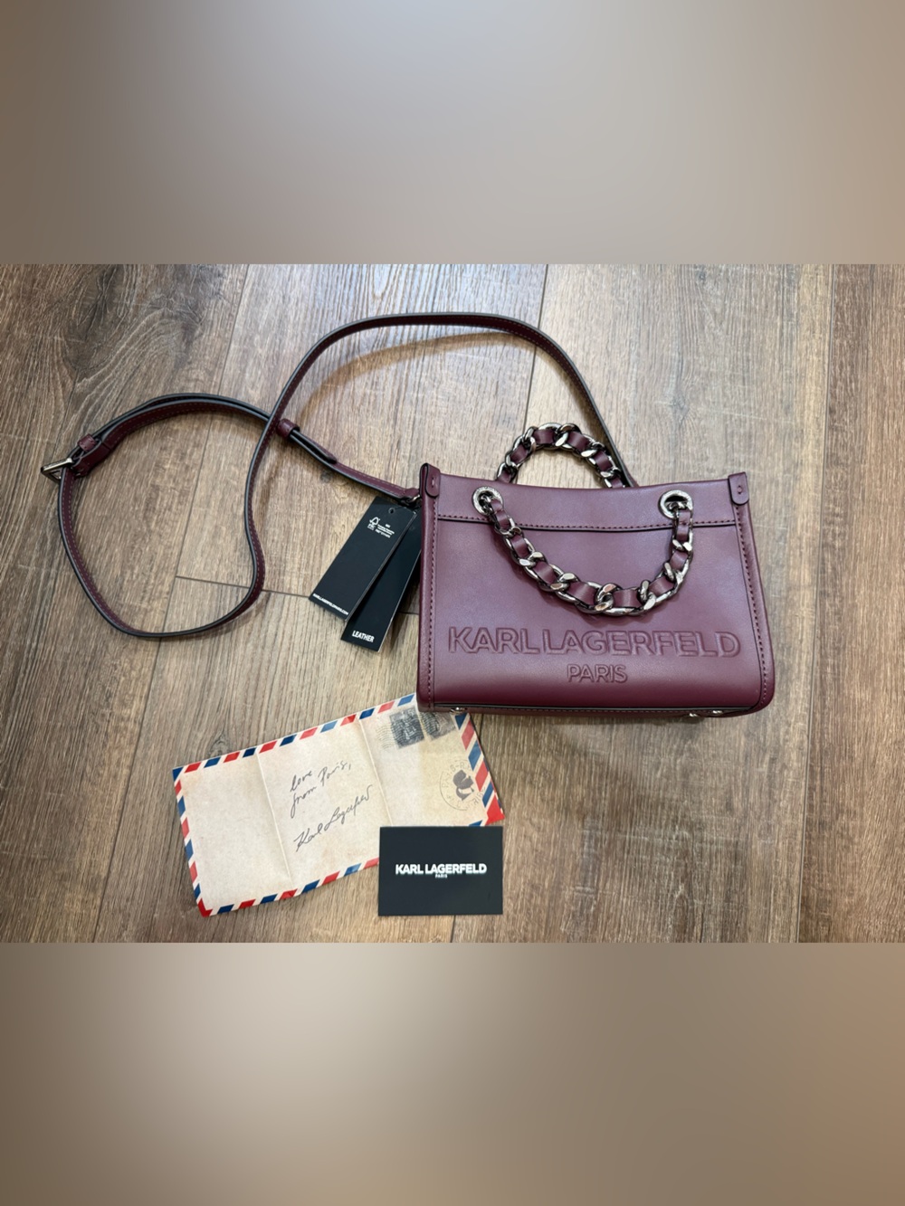 Karl Lagerfeld Savoie Small Satchel Crossbody Bag in Deep Purple -  NWT
